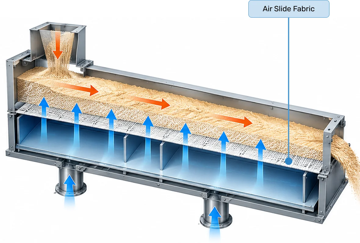Air slide fabrics diagram